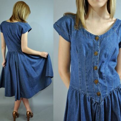 70s denim dress