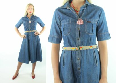 70s denim dress