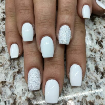 All White Nails
