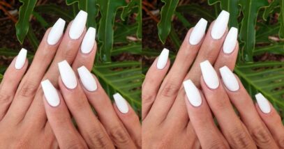 All White Nails