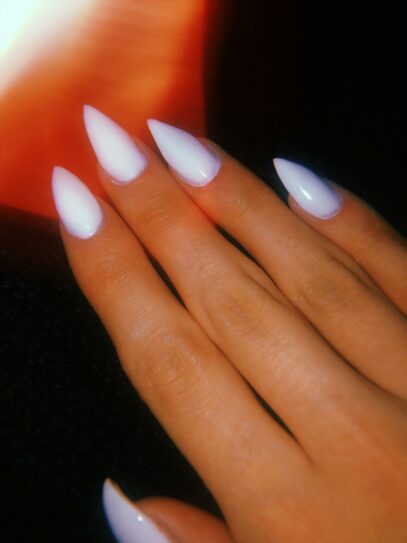 All White Nails