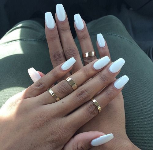 All White Nails