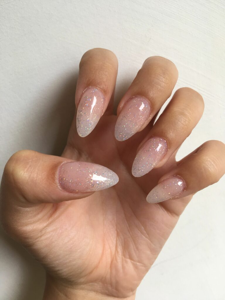 Almond Glitter Nails