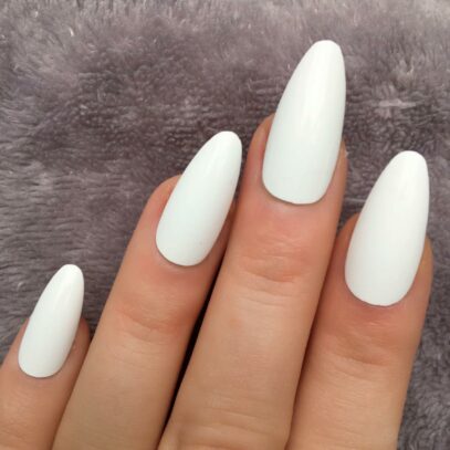 Almond White Nails