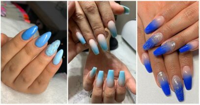 Baby Blue Ombre Nails
