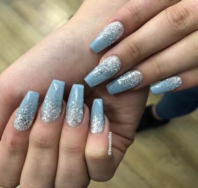 Baby Blue Prom Nails