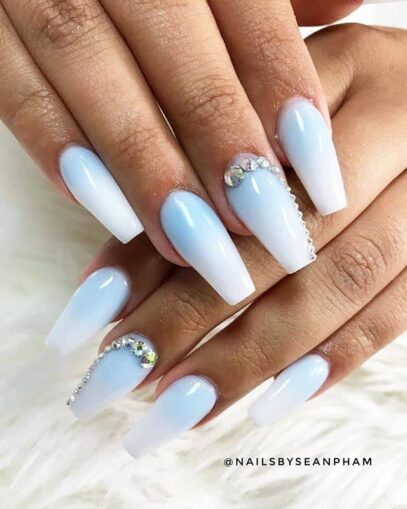 Baby Blue Prom Nails