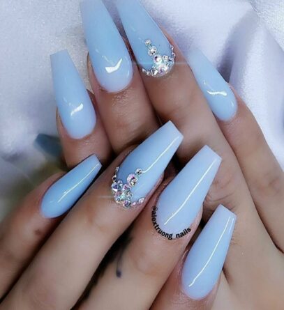 Baby Blue Prom Nails