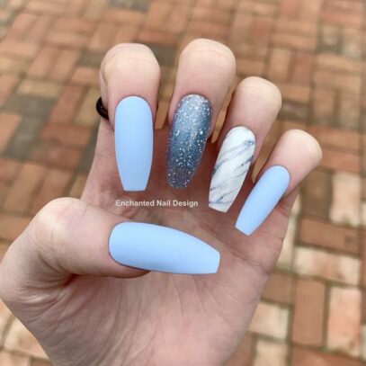 Baby Blue Prom Nails