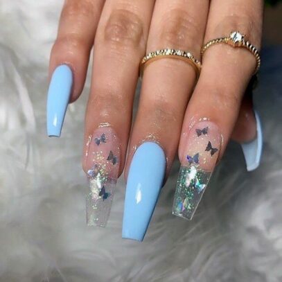 Baby Blue Prom Nails
