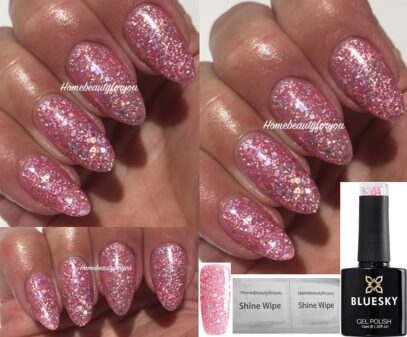 Baby Pink Glitter Nails