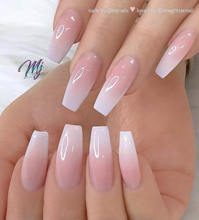 Baby Pink Ombre Nails