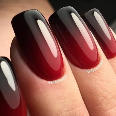 Black And Red Ombre Nails