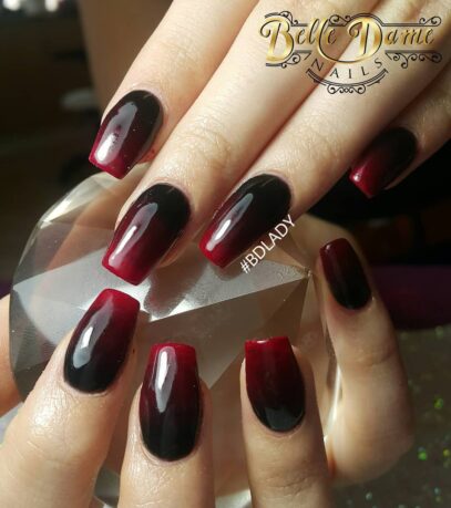 Black And Red Ombre Nails