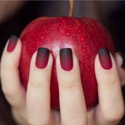 Black And Red Ombre Nails