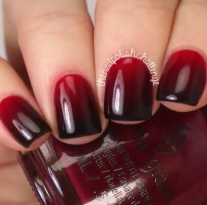 Black And Red Ombre Nails