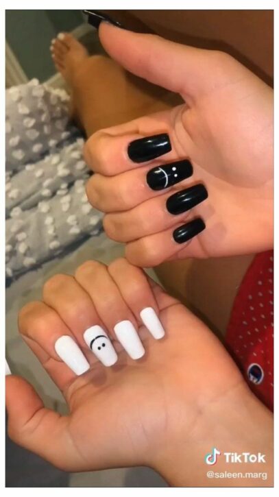 Black And White Nails