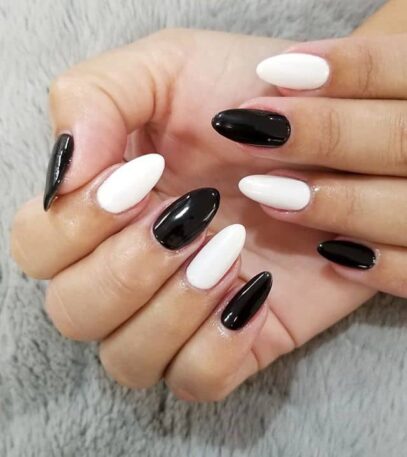 Black And White Nails