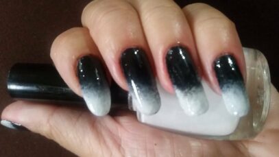 Black And White Ombre Nails