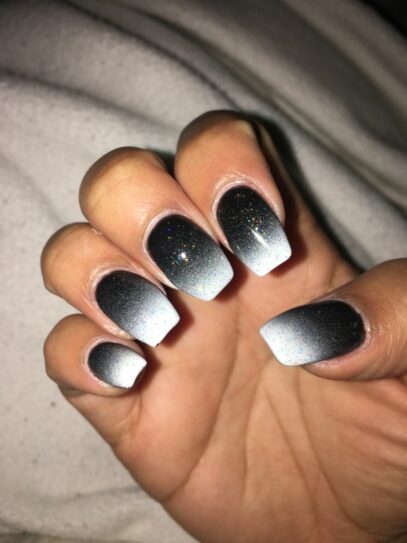 Black And White Ombre Nails