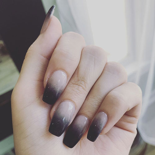 Black And White Ombre Nails
