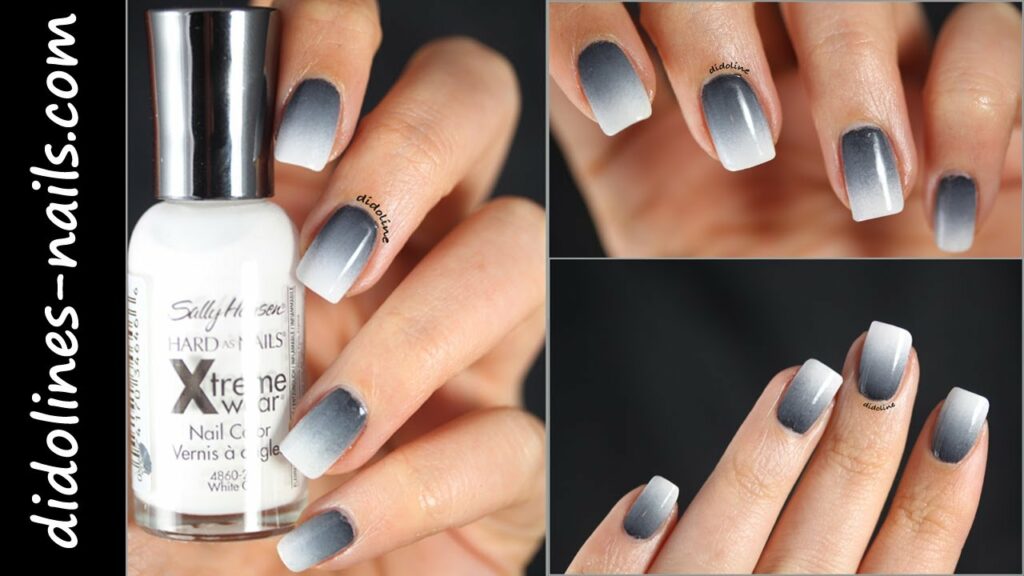 Black And White Ombre Nails