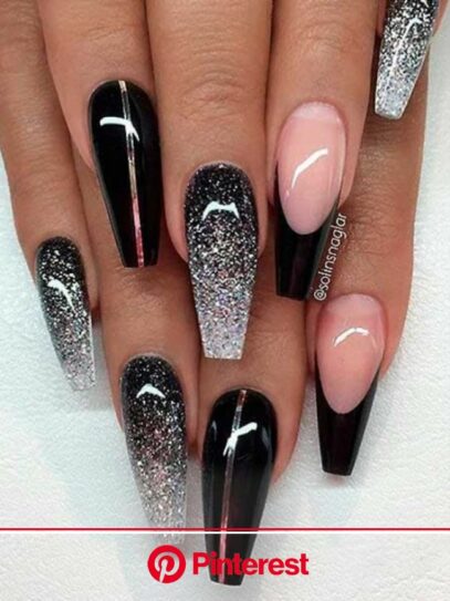 Black Glitter Nails