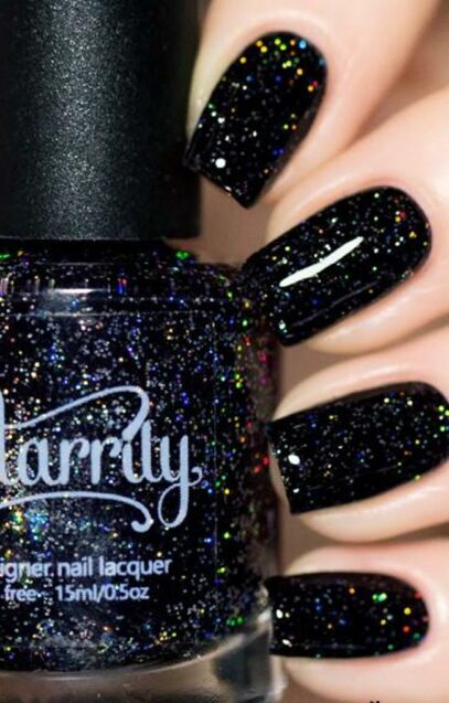 Black Glitter Nails