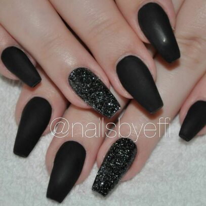 Black Glitter Nails