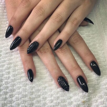 Black Prom Nails