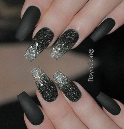 Black Prom Nails