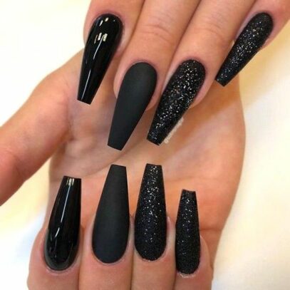 Black Prom Nails