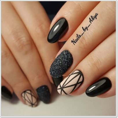 Black Prom Nails