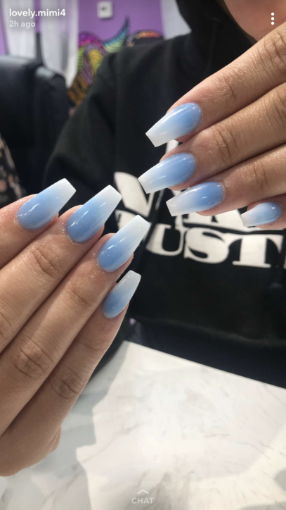 Blue And White Nails