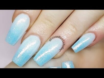 Blue And White Ombre Nails