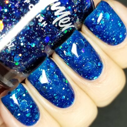 Blue Glitter Nails