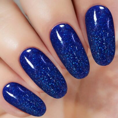 Blue Glitter Nails