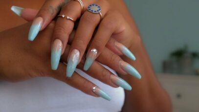 Blue Ombre Nails