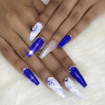 Blue Prom Nails