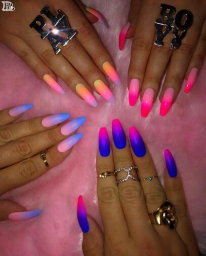 Bright Ombre Nails