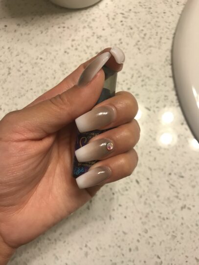 Brown And White Nails