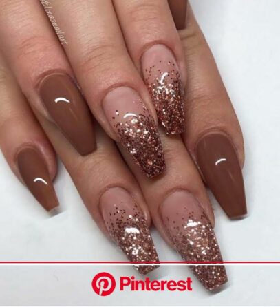 Brown Glitter Nails