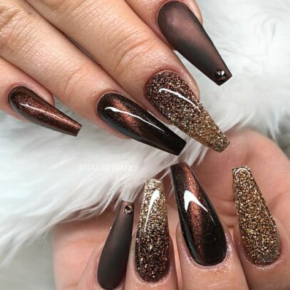 28 Top Brown Glitter Nails - POLYVORE - Discover and Shop Trends in  Fashion, Outfits, Beauty and Home