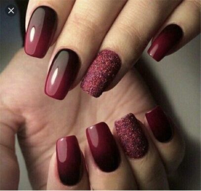Burgundy Ombre Nails