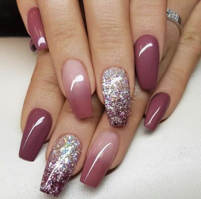 Burgundy Ombre Nails