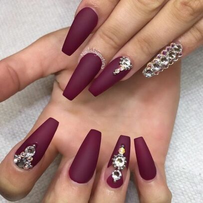Burgundy Prom Nails