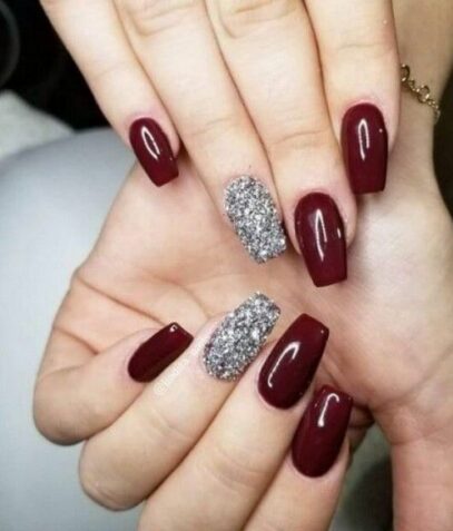 Burgundy Prom Nails