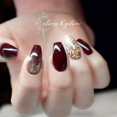 Burgundy Prom Nails