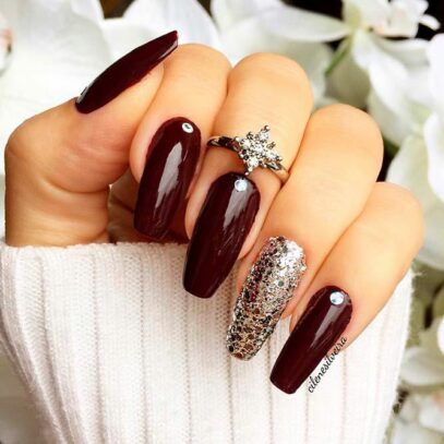 Burgundy Prom Nails