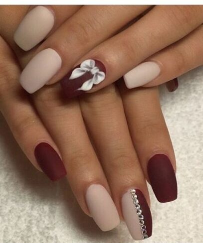 Burgundy Prom Nails